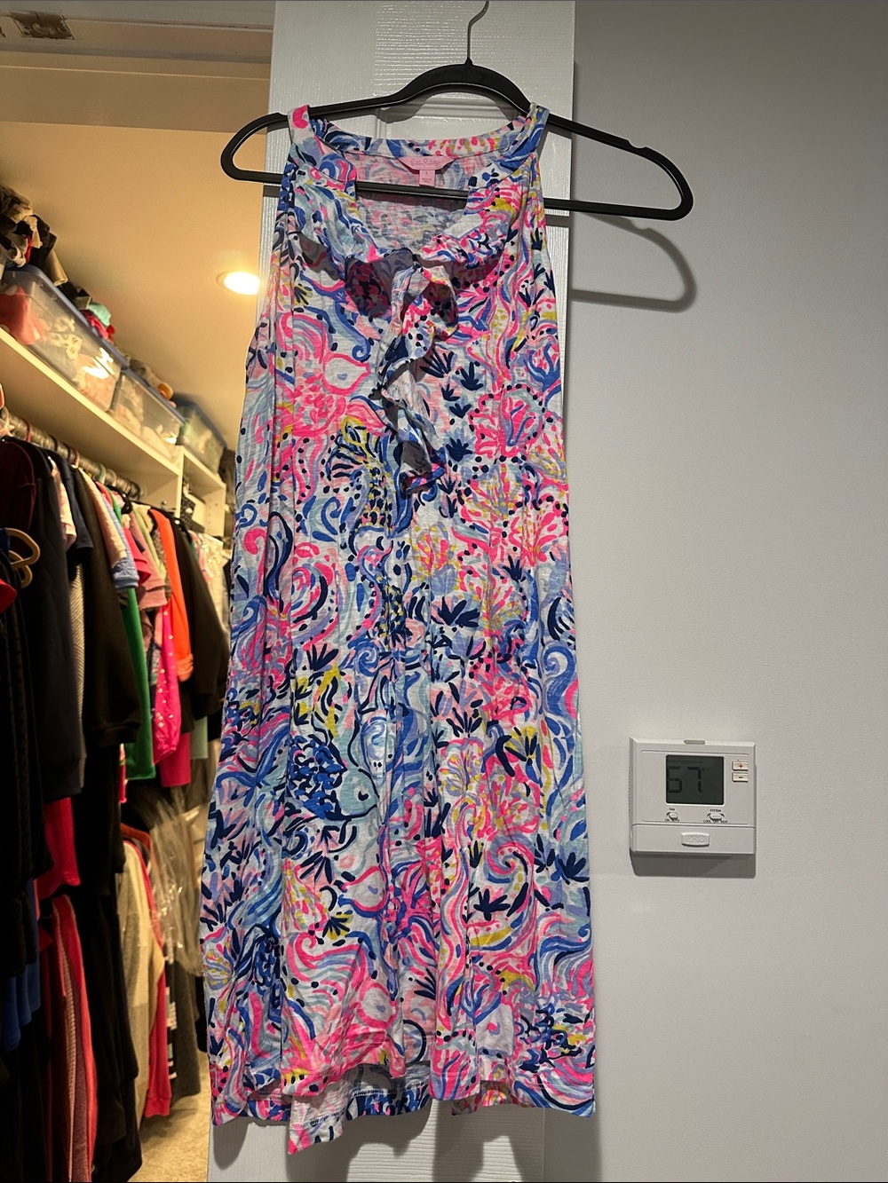 GUC Lilly Pulitzer sleeveless dress with ruffle neckline